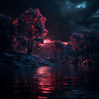 Sunwarmtide style, Midjourney V6.1: realistic landscape photograph of quiet dawn