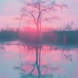 Cyclopean Scarabism style, Midjourney V6.1: realistic landscape photograph of quiet dawn