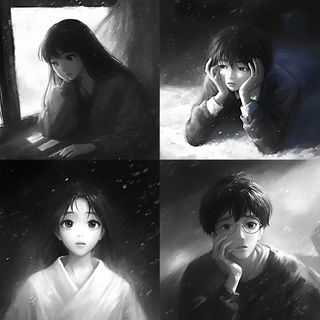 Resinarabesque style, Midjourney V6.1: black-and-white manga comic strip