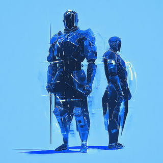 Redblue Megalith Anime style, Midjourney V6.1: concept art character design of retropunk steam knight