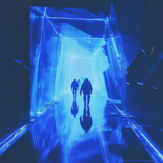 Redblue Megalith Anime style, Midjourney V6.1: cinematic shot from sci-fi movie