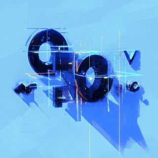 Redblue Megalith Anime style, Midjourney V6.1: typographic composition with large letters