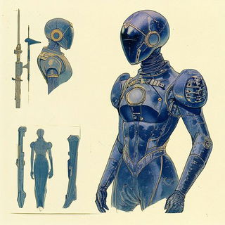 Tidewood Processional style, Midjourney V6.1: concept art character design of retropunk steam knight