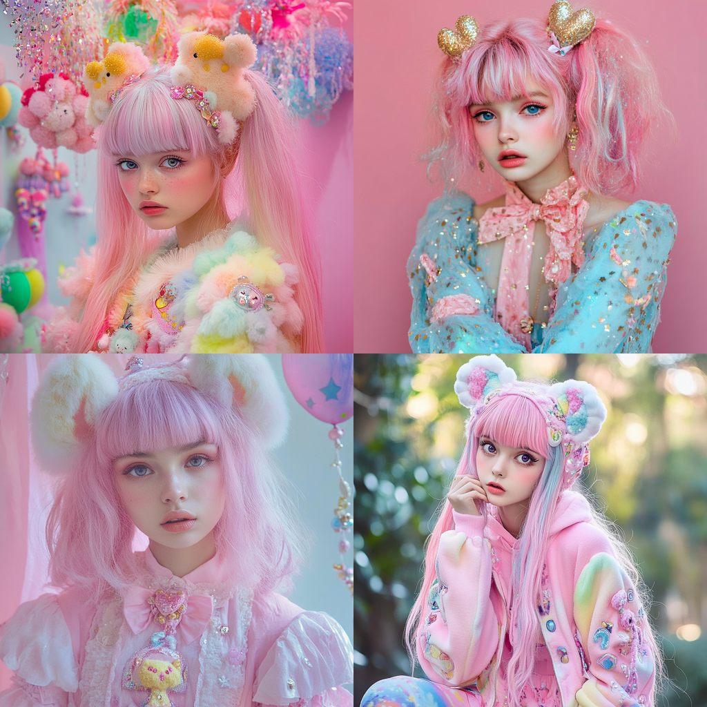 Fairy Kei fashion style, Midjourney V6.1, render 1 of 4