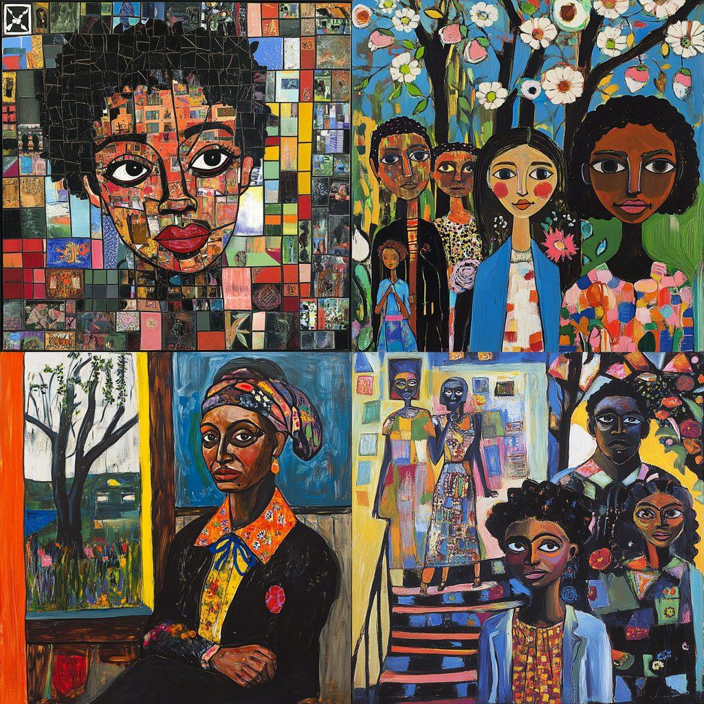 Faith Ringgold style, Midjourney V6.1, render 1 of 4