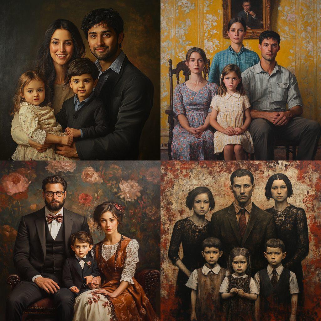 Family portrait style, Midjourney V6.1, render 1 of 4