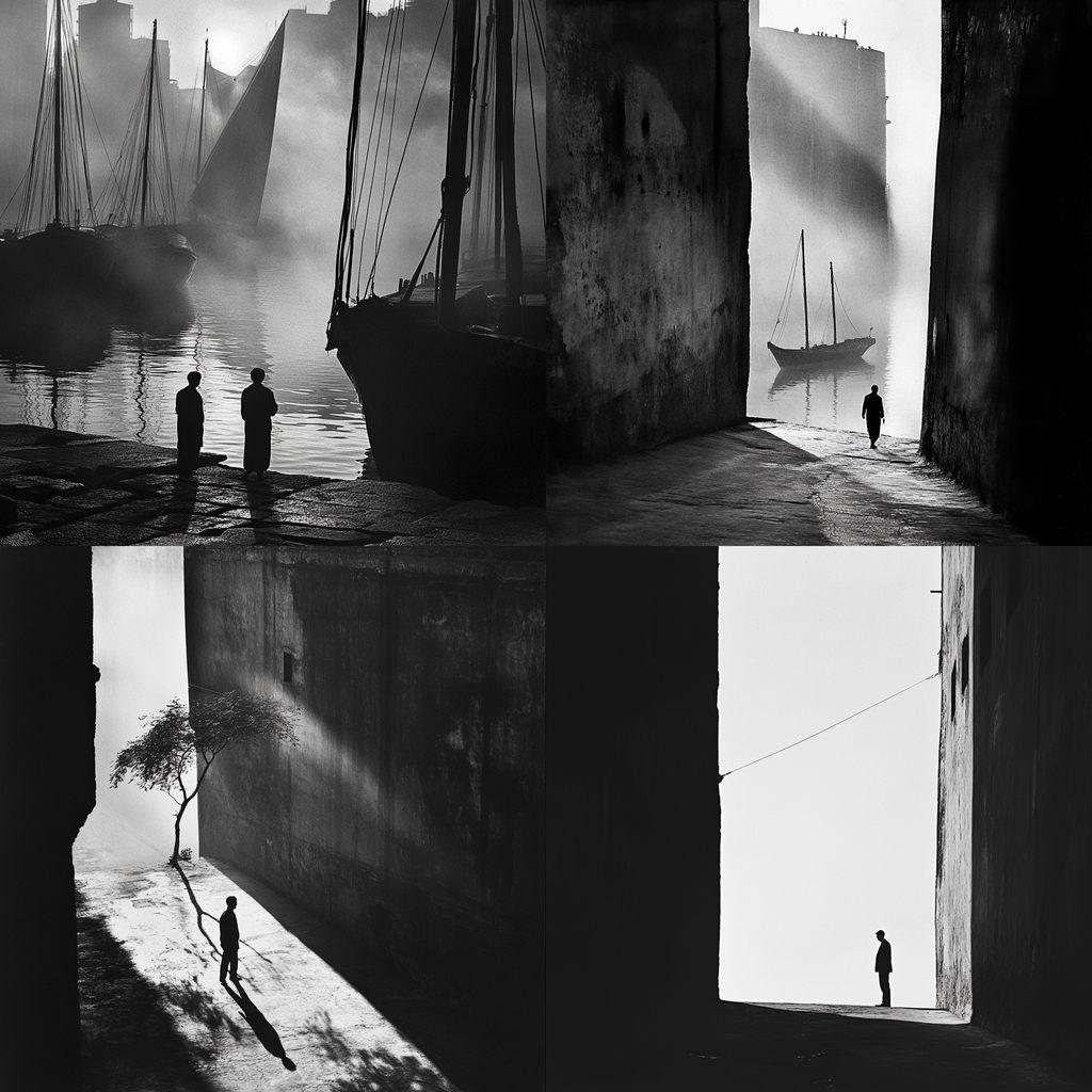 Fan Ho style, Midjourney V6.1, render 1 of 4