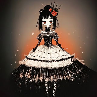 Cypress Chromolithics style, Midjourney V6.1: haute-couture fashion outfit