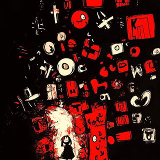 Cypress Chromolithics style, Midjourney V6.1: typographic composition with large letters