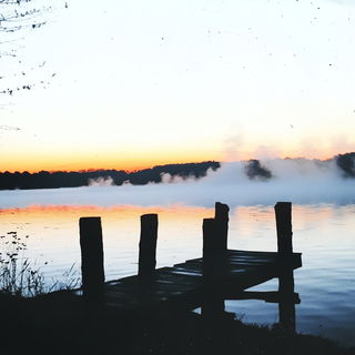 Pyrographic Vortexism style, Midjourney V6.1: realistic landscape photograph of quiet dawn