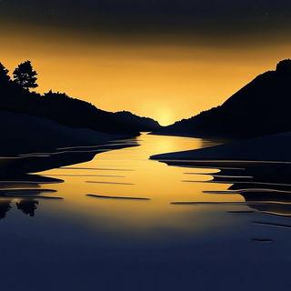 Blanksea Cosmoglyphics style, Midjourney V6.1: realistic landscape photograph of quiet dawn