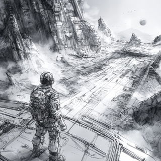 Portolanerie style, Midjourney V6.1: cinematic shot from sci-fi movie