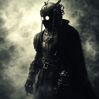 Slimegarden Extravaganza style, Midjourney V6.1: concept art character design of retropunk steam knight