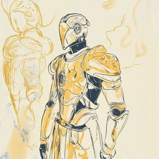 Dragonresist style, Midjourney V6.1: concept art character design of retropunk steam knight