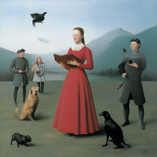 Turbid Reprographism style, Midjourney V6.1: classical 18th-century oil painting