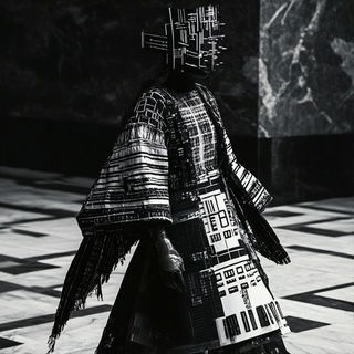 Facetterosion style, Midjourney V6.1: haute-couture fashion outfit