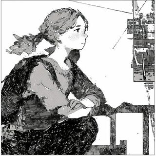 Vortex Foliate style, Midjourney V6.1: black-and-white manga comic strip