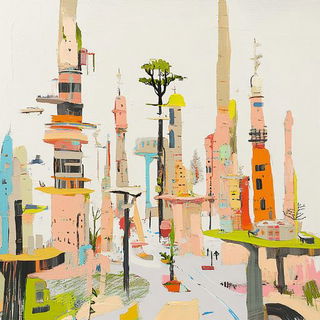 Chromavestment style, Midjourney V6.1: megacity with futuristic bioarchitecture