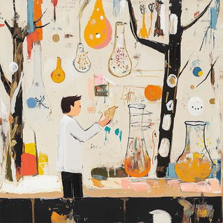 Chromavestment style, Midjourney V6.1: editorial illustration for popular scientific magazine cover