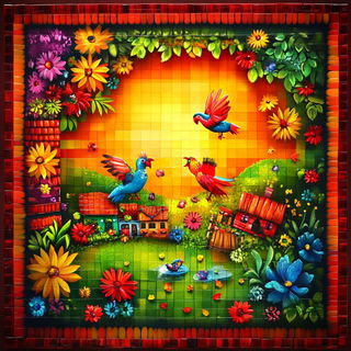Phantom Frame Antiquity style, Midjourney V6.1: traditional folk art