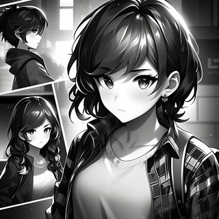 Phantom Frame Antiquity style, Midjourney V6.1: black-and-white manga comic strip