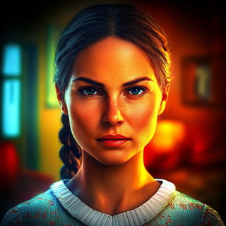 Phantom Frame Antiquity style, Midjourney V6.1: photographic portrait of female protagonist