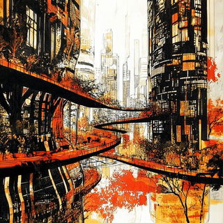 Larkspur Transit style, Midjourney V6.1: megacity with futuristic bioarchitecture