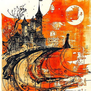 Larkspur Transit style, Midjourney V6.1: retro fairy-tale illustration