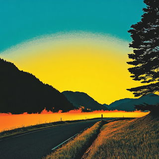 Turretcoil style, Midjourney V6.1: realistic landscape photograph of quiet dawn