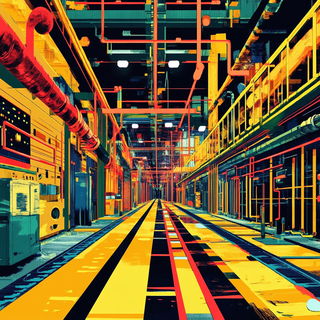 Turretcoil style, Midjourney V6.1: technical infrastructure blueprint schematics