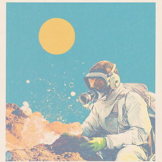 Linocut Serpentism style, Midjourney V6.1: editorial illustration for popular scientific magazine cover