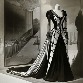 Kunlun Petalism style, Midjourney V6.1: haute-couture fashion outfit