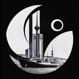 Kunlun Petalism style, Midjourney V6.1: bold minimalist logo design for Istanbul city municipal services