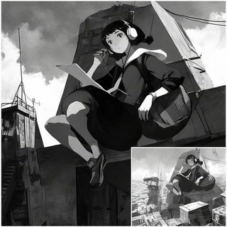 Kunlun Petalism style, Midjourney V6.1: black-and-white manga comic strip