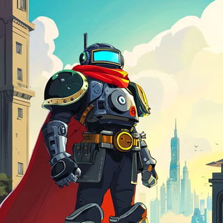Inksurge style, Midjourney V6.1: concept art character design of retropunk steam knight