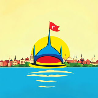 Inksurge style, Midjourney V6.1: bold minimalist logo design for Istanbul city municipal services