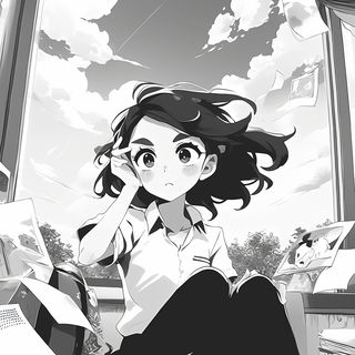 Inksurge style, Midjourney V6.1: black-and-white manga comic strip