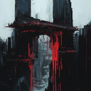 Hazeportalism style, Midjourney V6.1: megacity with futuristic bioarchitecture
