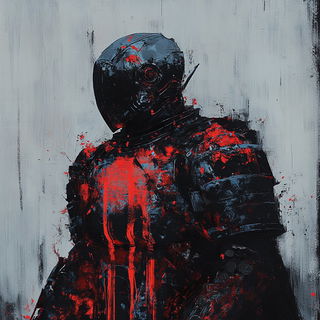 Hazeportalism style, Midjourney V6.1: concept art character design of retropunk steam knight