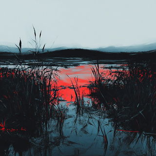 Hazeportalism style, Midjourney V6.1: realistic landscape photograph of quiet dawn