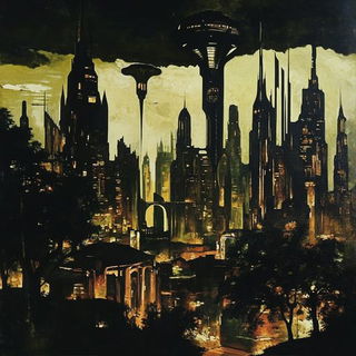 Bluecast Monumentism style, Midjourney V6.1: megacity with futuristic bioarchitecture