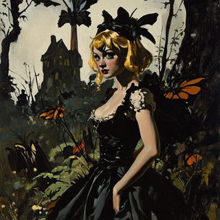 Bluecast Monumentism style, Midjourney V6.1: retro fairy-tale illustration