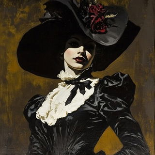 Bluecast Monumentism style, Midjourney V6.1: haute-couture fashion outfit