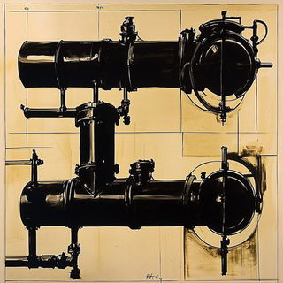Bluecast Monumentism style, Midjourney V6.1: technical infrastructure blueprint schematics