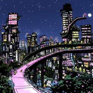 Glyphpore style, Midjourney V6.1: megacity with futuristic bioarchitecture