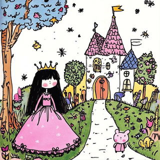 Glyphpore style, Midjourney V6.1: retro fairy-tale illustration