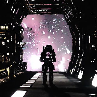 Glyphpore style, Midjourney V6.1: cinematic shot from sci-fi movie