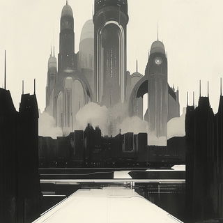 Pagodaclast style, Midjourney V6.1: megacity with futuristic bioarchitecture