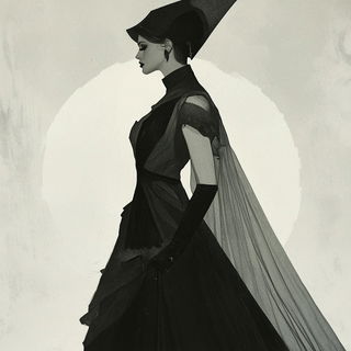 Pagodaclast style, Midjourney V6.1: haute-couture fashion outfit