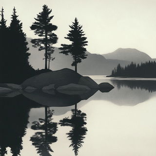 Pagodaclast style, Midjourney V6.1: realistic landscape photograph of quiet dawn